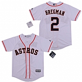 Youth Astros 2 Alex Bregman White Cool Base Jersey,baseball caps,new era cap wholesale,wholesale hats